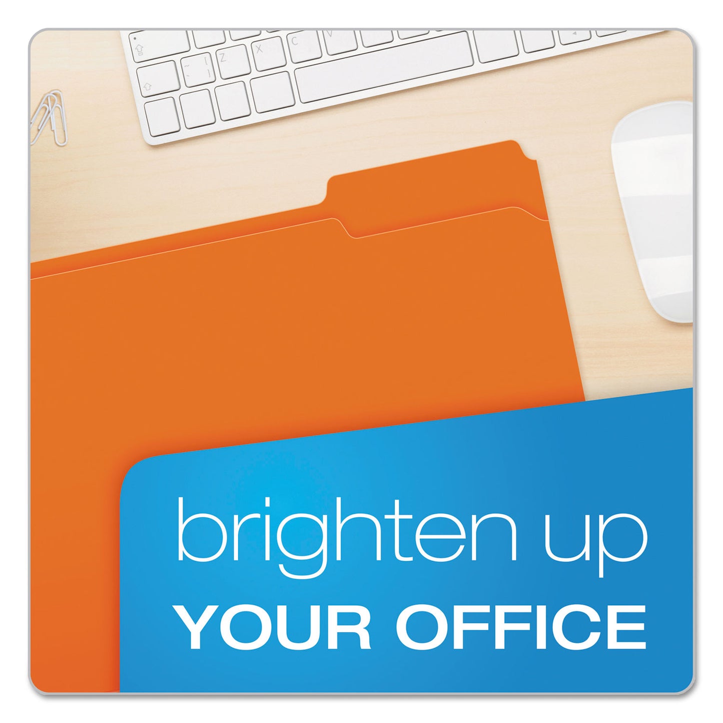 Pendaflex Double-Ply Reinforced Top Tab Colored File Folders, 1/3-Cut Tabs: Assorted, Letter Size, 0.75" Expansion, Orange, 100/Box (R15213ORA)
