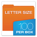 Pendaflex Double-Ply Reinforced Top Tab Colored File Folders, 1/3-Cut Tabs: Assorted, Letter Size, 0.75" Expansion, Orange, 100/Box (R15213ORA)
