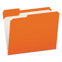 Pendaflex Double-Ply Reinforced Top Tab Colored File Folders, 1/3-Cut Tabs: Assorted, Letter Size, 0.75" Expansion, Orange, 100/Box (R15213ORA)