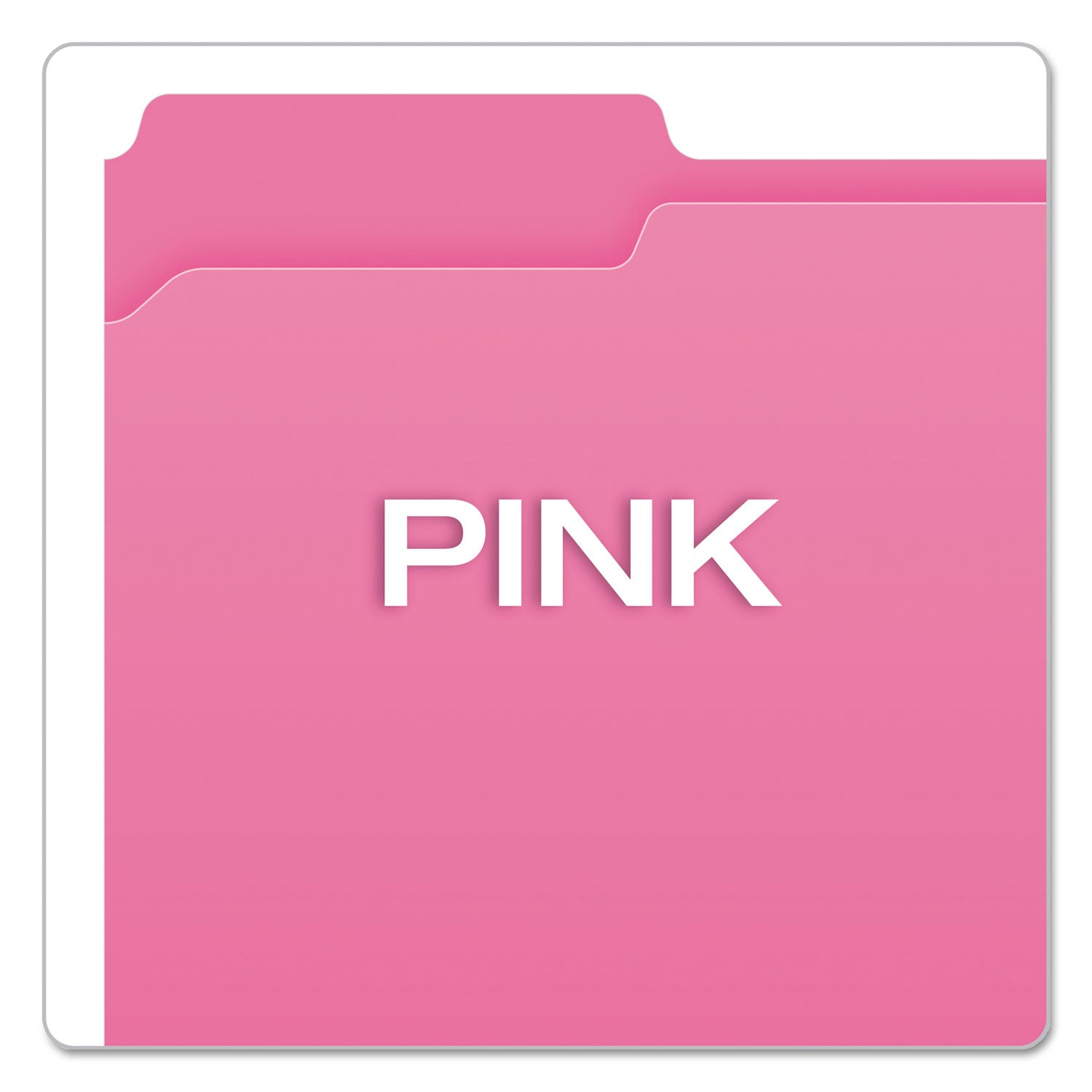 Pendaflex Double-Ply Reinforced Top Tab Colored File Folders, 1/3-Cut Tabs: Assorted, Letter Size, 0.75" Expansion, Pink, 100/Box (R15213PIN)