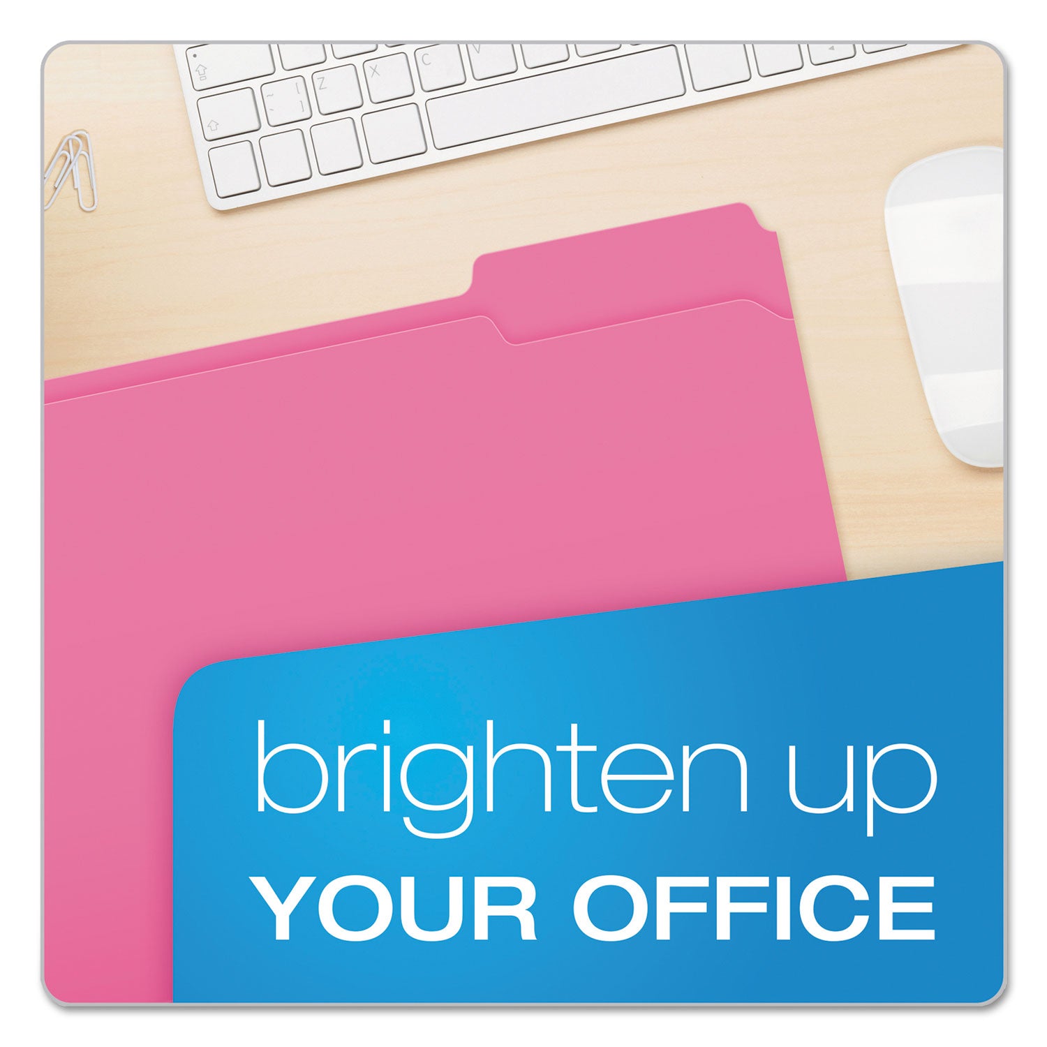 Pendaflex Double-Ply Reinforced Top Tab Colored File Folders, 1/3-Cut Tabs: Assorted, Letter Size, 0.75" Expansion, Pink, 100/Box (R15213PIN)