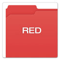 Pendaflex Double-Ply Reinforced Top Tab Colored File Folders, 1/3-Cut Tabs: Assorted, Letter Size, 0.75" Expansion, Red, 100/Box (R15213RED)