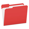 Pendaflex Double-Ply Reinforced Top Tab Colored File Folders, 1/3-Cut Tabs: Assorted, Letter Size, 0.75" Expansion, Red, 100/Box (R15213RED)