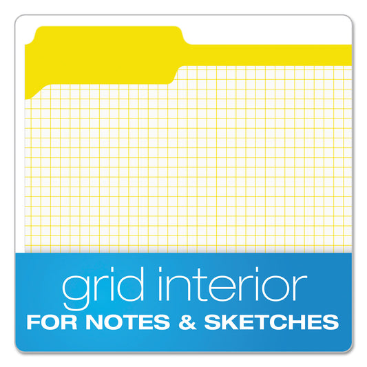 Pendaflex Double-Ply Reinforced Top Tab Colored File Folders, 1/3-Cut Tabs: Assorted, Letter Size, 0.75" Expansion, Yellow, 100/Box (R15213YEL)