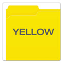 Pendaflex Double-Ply Reinforced Top Tab Colored File Folders, 1/3-Cut Tabs: Assorted, Letter Size, 0.75" Expansion, Yellow, 100/Box (R15213YEL)