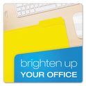 Pendaflex Double-Ply Reinforced Top Tab Colored File Folders, 1/3-Cut Tabs: Assorted, Letter Size, 0.75" Expansion, Yellow, 100/Box (R15213YEL)