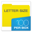 Pendaflex Double-Ply Reinforced Top Tab Colored File Folders, 1/3-Cut Tabs: Assorted, Letter Size, 0.75" Expansion, Yellow, 100/Box (R15213YEL)