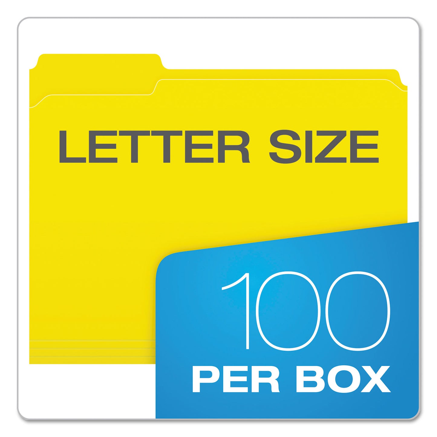 Pendaflex Double-Ply Reinforced Top Tab Colored File Folders, 1/3-Cut Tabs: Assorted, Letter Size, 0.75" Expansion, Yellow, 100/Box (R15213YEL)