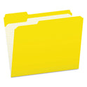 Pendaflex Double-Ply Reinforced Top Tab Colored File Folders, 1/3-Cut Tabs: Assorted, Letter Size, 0.75" Expansion, Yellow, 100/Box (R15213YEL)