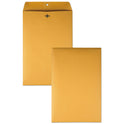 Quality Park Clasp Envelope, 28 lb Bond Weight Kraft, #98, Square Flap, Clasp/Gummed Closure, 10 x 15, Brown Kraft, 100/Box (37898)