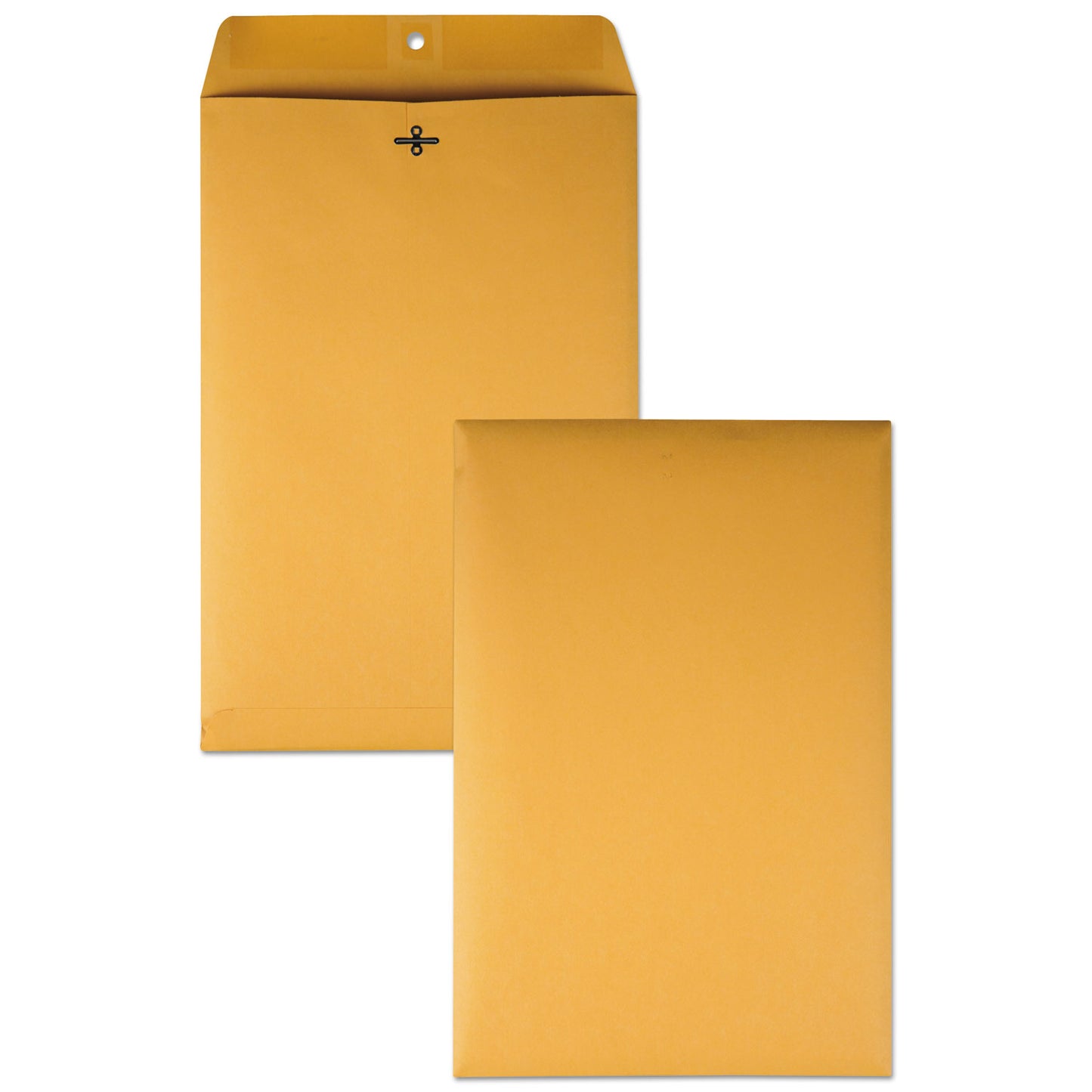 Quality Park Clasp Envelope, 28 lb Bond Weight Kraft, #98, Square Flap, Clasp/Gummed Closure, 10 x 15, Brown Kraft, 100/Box (37898)