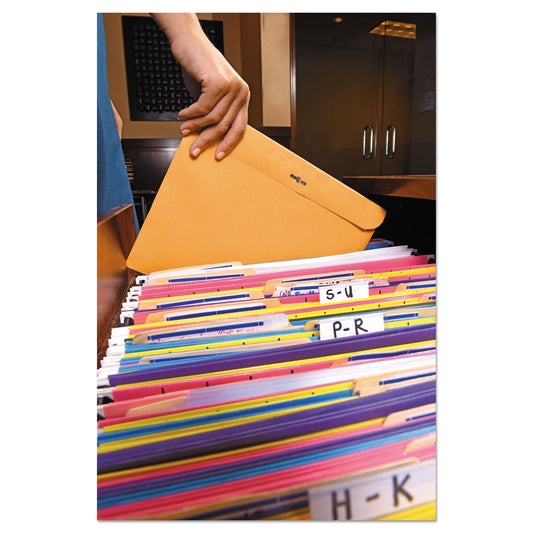 Quality Park Redi-File Clasp Envelope, #90, Cheese Blade Flap, Clasp/Gummed Closure, 9 x 12, Brown Kraft, 100/Box (38090)