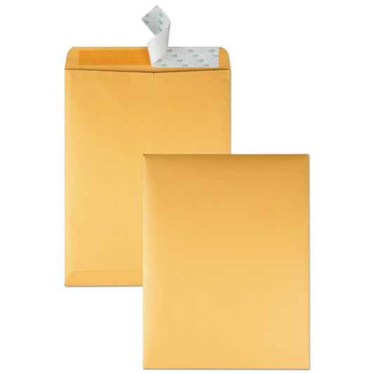 Quality Park Redi-Strip Catalog Envelope, #13 1/2, Cheese Blade Flap, Redi-Strip Adhesive Closure, 10 x 13, Brown Kraft, 100/Box (44762)