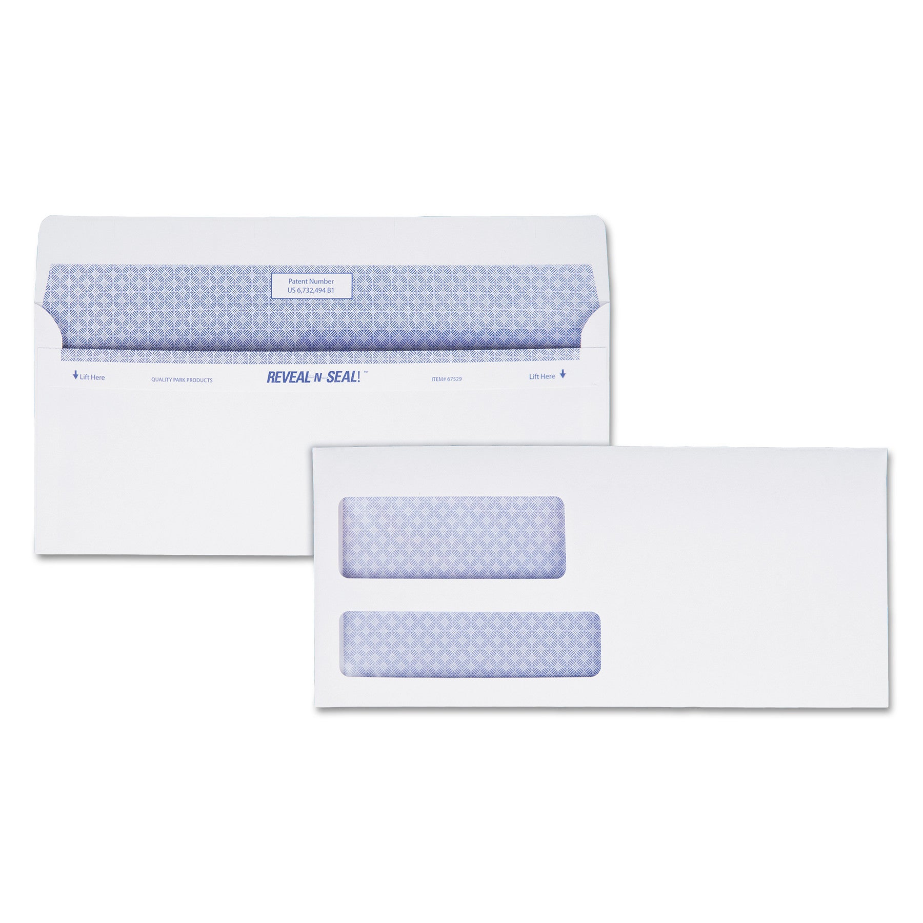 Quality Park Reveal-N-Seal Envelope, #9, Commercial Flap, Self-Adhesive Closure, 3.88 x 8.88, White, 500/Box (67529)