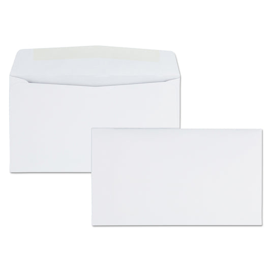 Quality Park Business Envelope, #6 3/4, Commercial Flap, Side Seam, Gummed Closure, 24 lb Bond Weight Paper, 3.63 x 6.5, White, 500/Box (90070)