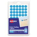 Avery Handwrite Only Self-Adhesive Removable Round Color-Coding Labels, 0.5" dia, Light Blue, 60/Sheet, 14 Sheets/Pack, (5050) (05050)