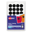 Avery Handwrite Only Self-Adhesive Removable Round Color-Coding Labels, 0.75" dia, Black, 28/Sheet, 36 Sheets/Pack, (5459) (05459)