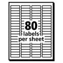 Avery EcoFriendly Mailing Labels, Inkjet/Laser Printers, 0.5 x 1.75, White, 80/Sheet, 100 Sheets/Pack (48467)