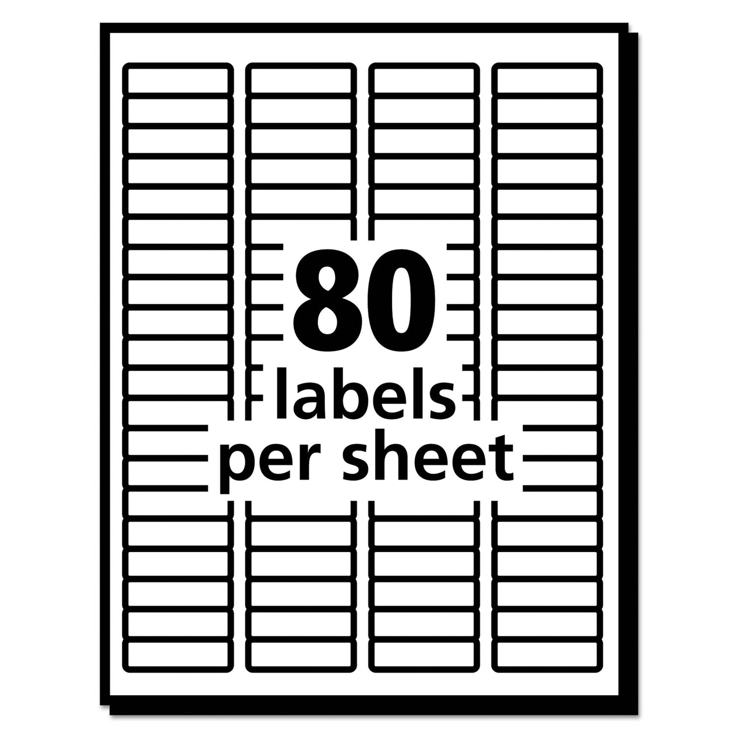 Avery EcoFriendly Mailing Labels, Inkjet/Laser Printers, 0.5 x 1.75, White, 80/Sheet, 100 Sheets/Pack (48467)