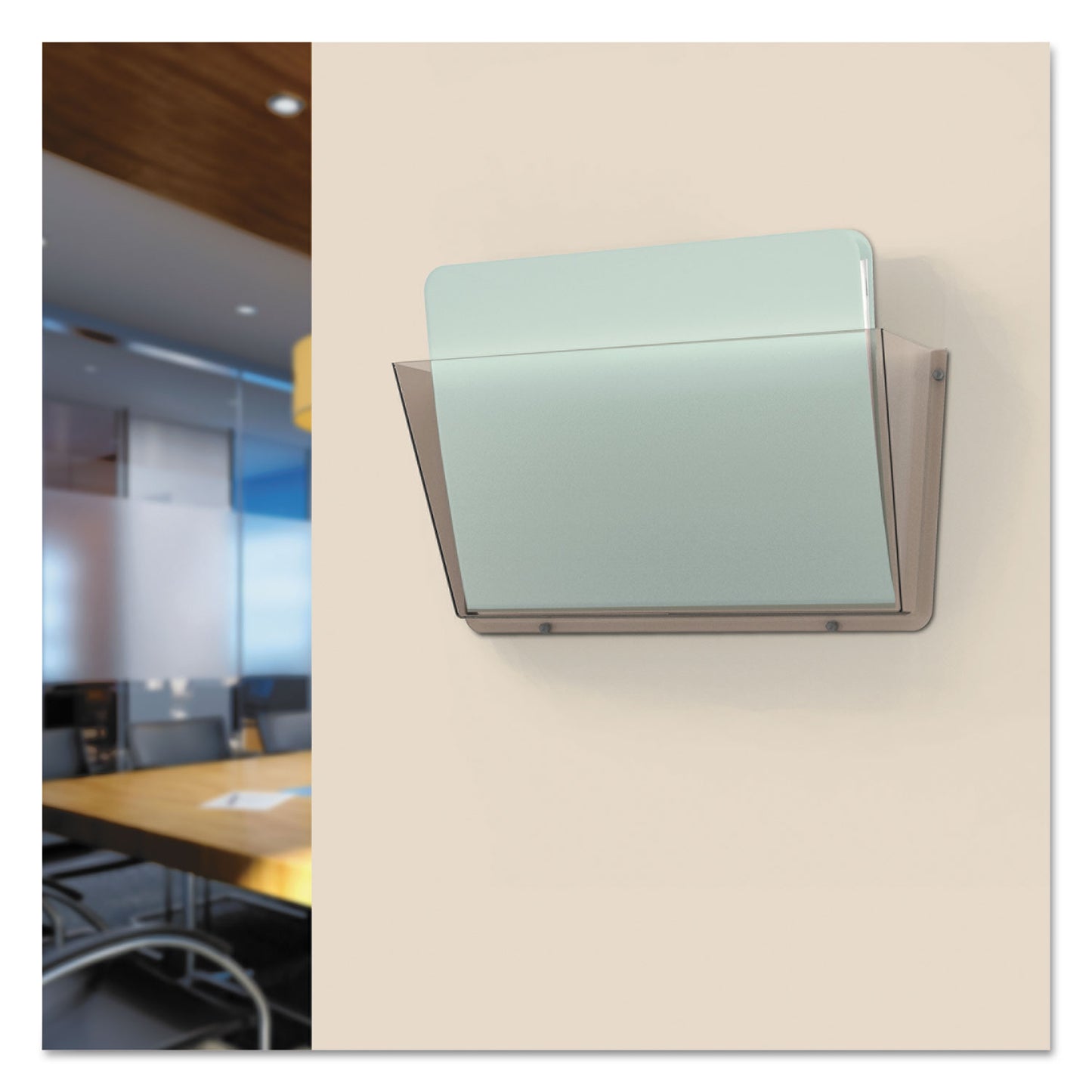 Deflecto Unbreakable DocuPocket Wall File, Letter Size, 14.5" x 3" x 6.5", Smoke (63202)