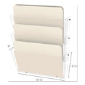 Deflecto Unbreakable DocuPocket Wall File, 3 Sections, Letter Size, 14.5" x 3" x 6.5", Clear, 3/Pack (63601RT)
