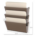 Deflecto Unbreakable DocuPocket Wall File, 3 Sections, Letter Size, 14.5" x 3" x 6.5", Clear, 3/Pack (63601RT)
