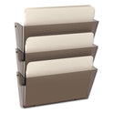 Deflecto Unbreakable DocuPocket Wall File, 3 Sections, Letter Size, 14.5" x 3" x 6.5", Smoke, 3/Pack (63602RT)