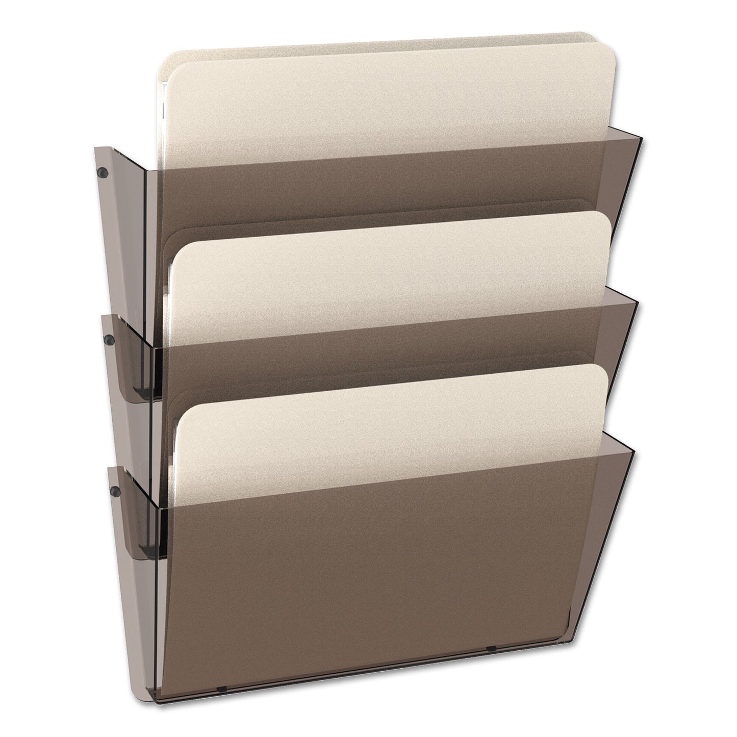 Deflecto Unbreakable DocuPocket Wall File, 3 Sections, Letter Size, 14.5" x 3" x 6.5", Clear, 3/Pack (63601RT)