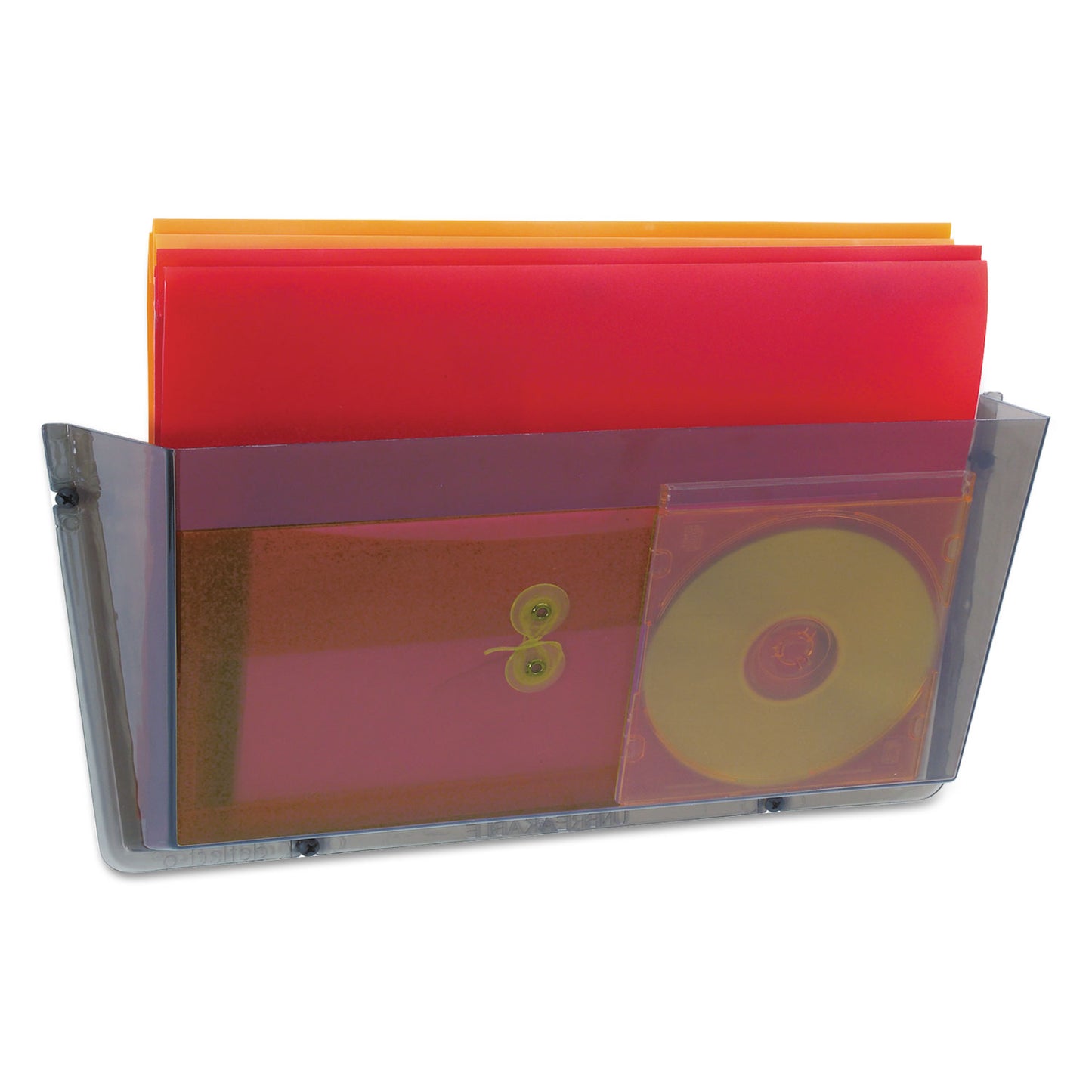 Deflecto Unbreakable DocuPocket Wall File, Legal Size, 17.5" x 3" x 6.5", Smoke (64302)