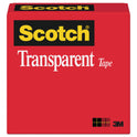 Scotch Transparent Tape, 1" Core, 0.5" x 36 yds, Transparent (600121296)
