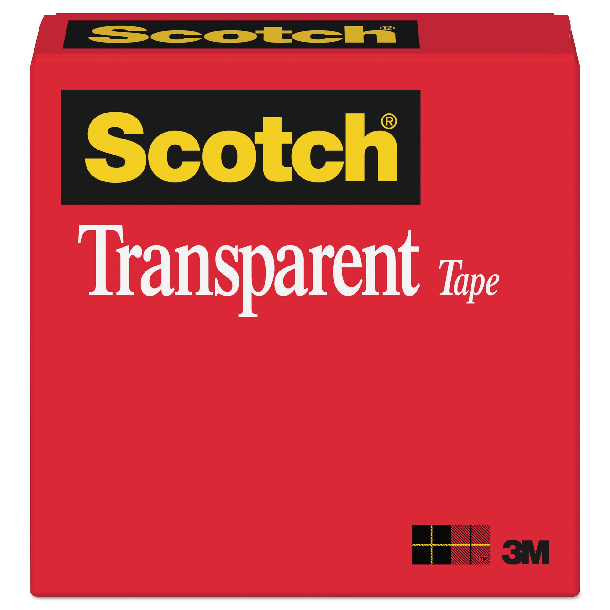 Scotch Transparent Tape, 1" Core, 0.5" x 36 yds, Transparent (600121296)