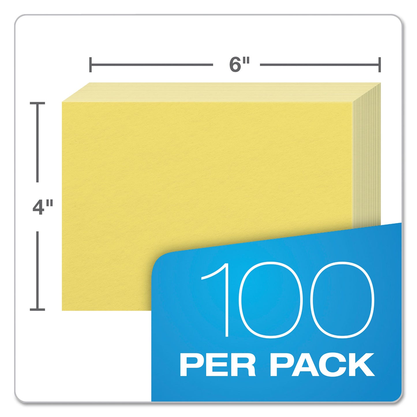Oxford Unruled Index Cards, 4 x 6, Canary, 100/Pack (7420CAN)
