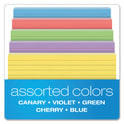 Oxford Ruled Index Cards, 4 x 6, Blue/Violet/Canary/Green/Cherry, 100/Pack (34610)