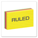 Oxford Ruled Index Cards, 3 x 5, Glow Green/Yellow, Orange/Pink, 100/Pack (40279)