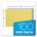 Oxford Ruled Index Cards, 3 x 5, Blue/Violet/Canary/Green/Cherry, 100/Pack (40280)
