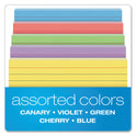 Oxford Ruled Index Cards, 3 x 5, Blue/Violet/Canary/Green/Cherry, 100/Pack (40280)
