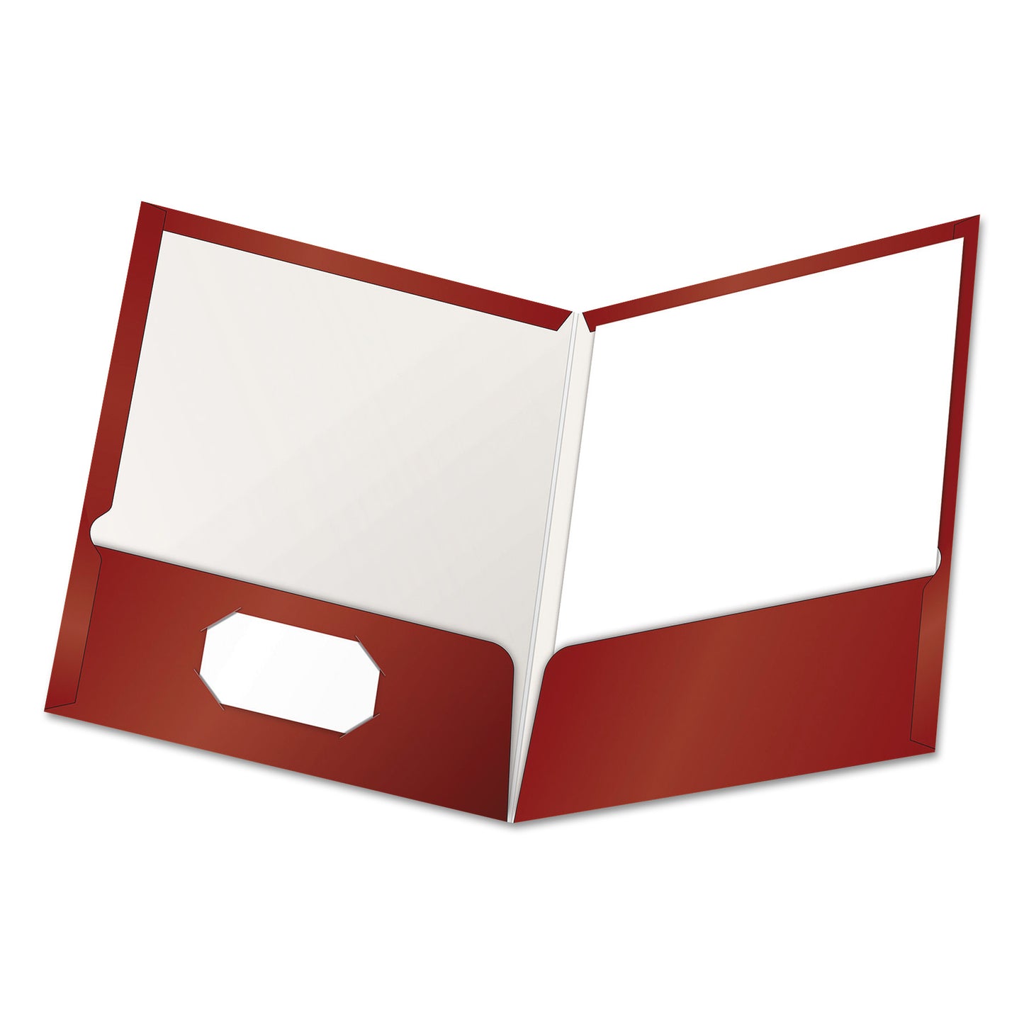 Oxford High Gloss Laminated Paperboard Folder, 100-Sheet Capacity, 11 x 8.5, Crimson, 25/Box (51718)