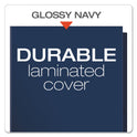 Oxford High Gloss Laminated Paperboard Folder, 100-Sheet Capacity, 11 x 8.5, Navy, 25/Box (51743)