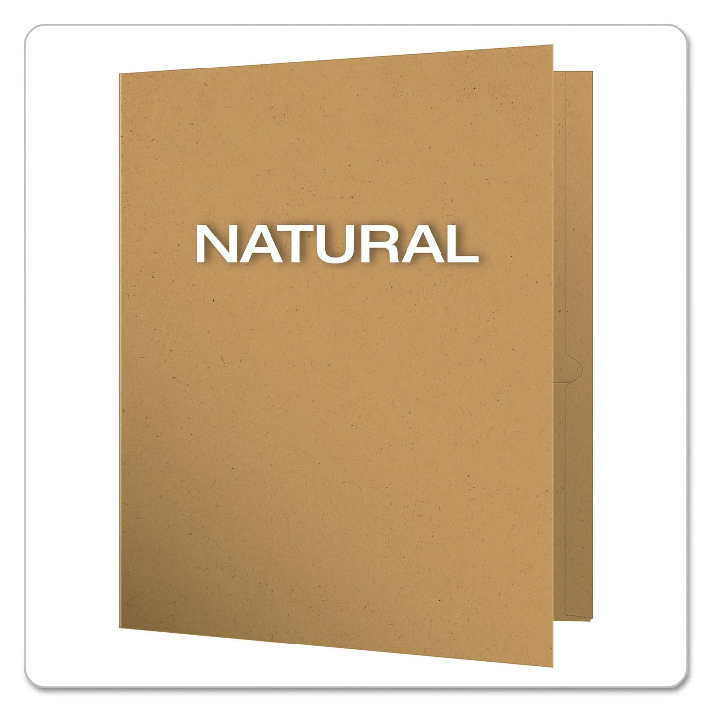 Earthwise by Oxford 100% Recycled Paper Twin-Pocket Portfolio, 100-Sheet Capacity, 11 x 8.5, Natural, 25/Box (78542)