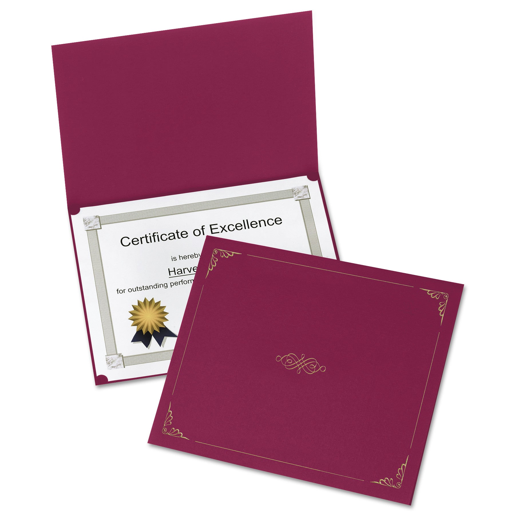 Oxford Certificate Holder, 11.25 x 8.75, Burgundy, 5/Pack (29900585BGD)