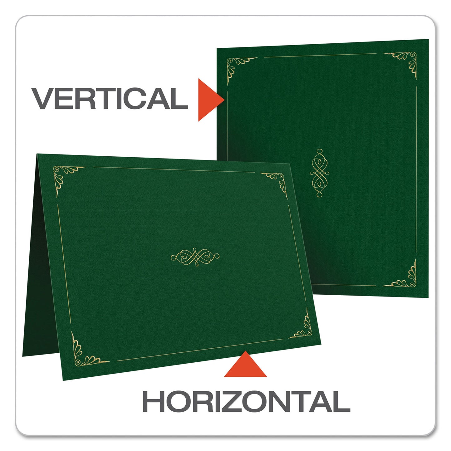 Oxford Certificate Holder, 11.25 x 8.75, Green, 5/Pack (29900605BGD)