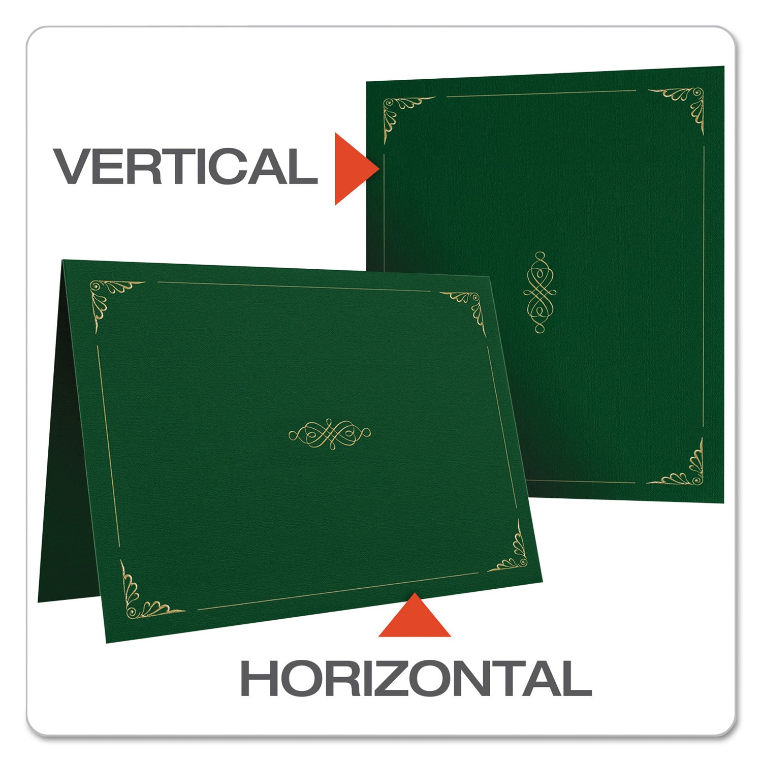 Oxford Certificate Holder, 11.25 x 8.75, Green, 5/Pack (29900605BGD)