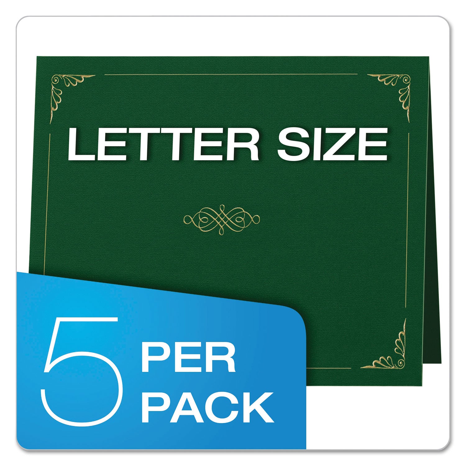 Oxford Certificate Holder, 11.25 x 8.75, Green, 5/Pack (29900605BGD)
