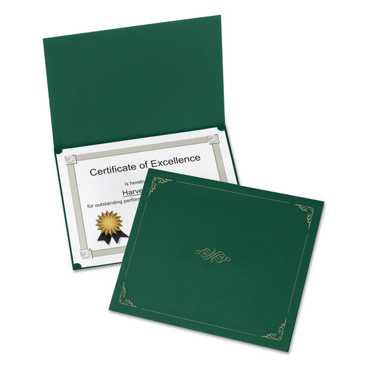 Oxford Certificate Holder, 11.25 x 8.75, Green, 5/Pack (29900605BGD)