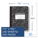 Roaring Spring Marble Cover Composition Book, Wide/Legal Rule, Black Marble Cover, (100) 9.75 x 7.5 Sheets (77230)