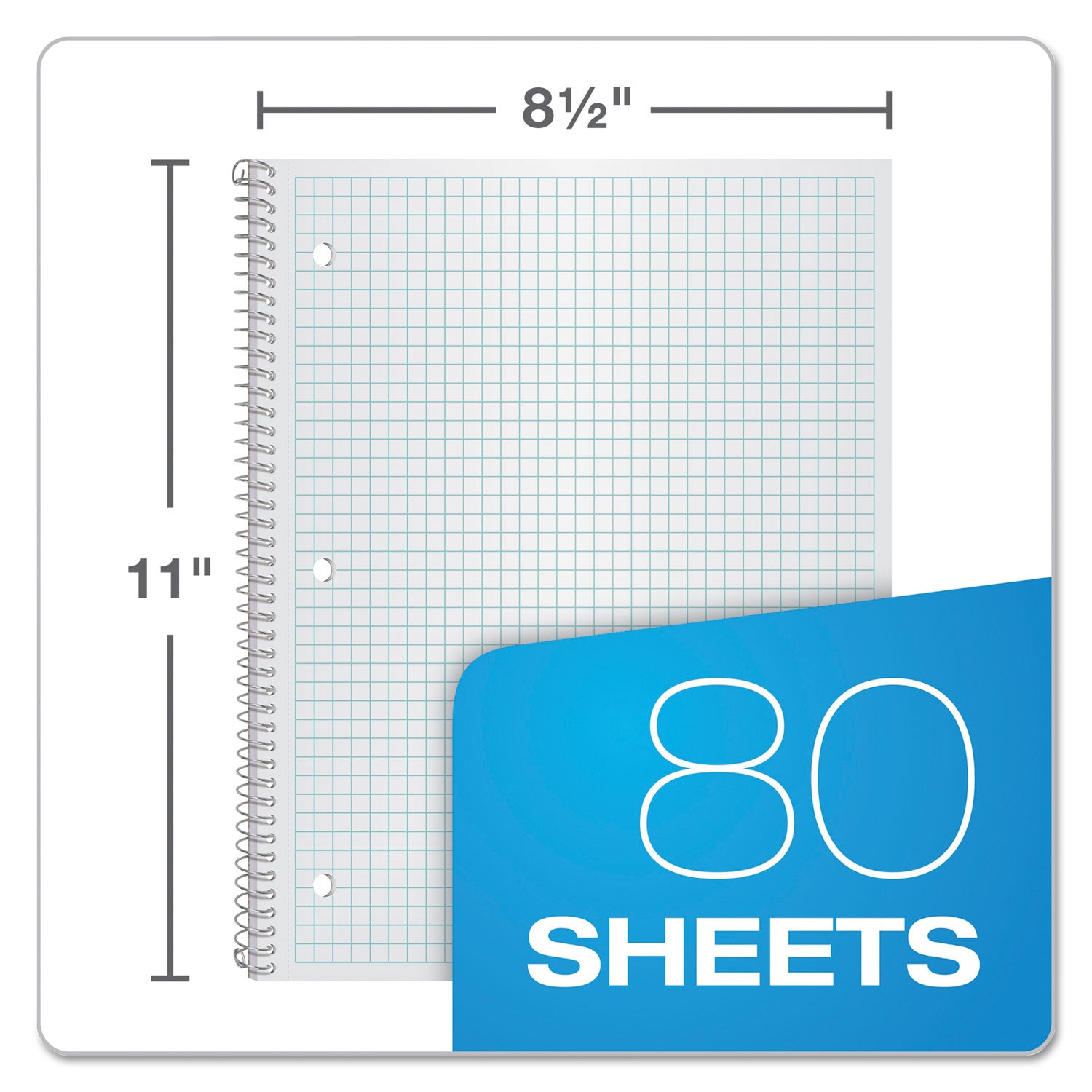 Earthwise by Oxford Recycled Single Subject Notebook, Quadrille Rule (4 sq/in), Randomly Assorted Cover, (80) 11 x 8.5 Sheets (25451)