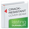 Cardinal XtraLife ClearVue Non-Stick Locking Slant-D Ring Binder, 3 Rings, 1" Capacity, 11 x 8.5, White (26300)