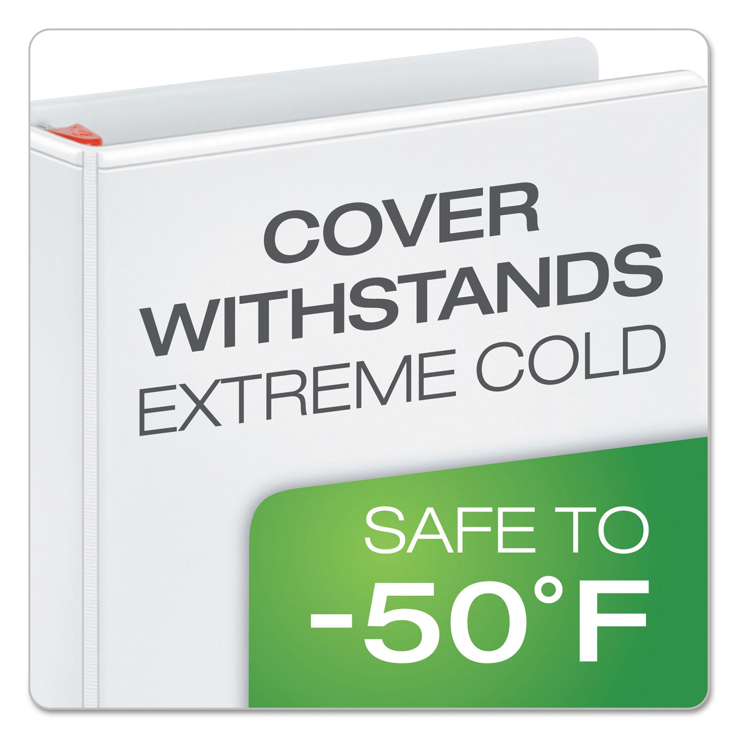 Cardinal XtraLife ClearVue Non-Stick Locking Slant-D Ring Binder, 3 Rings, 4" Capacity, 11 x 8.5, White (26340)