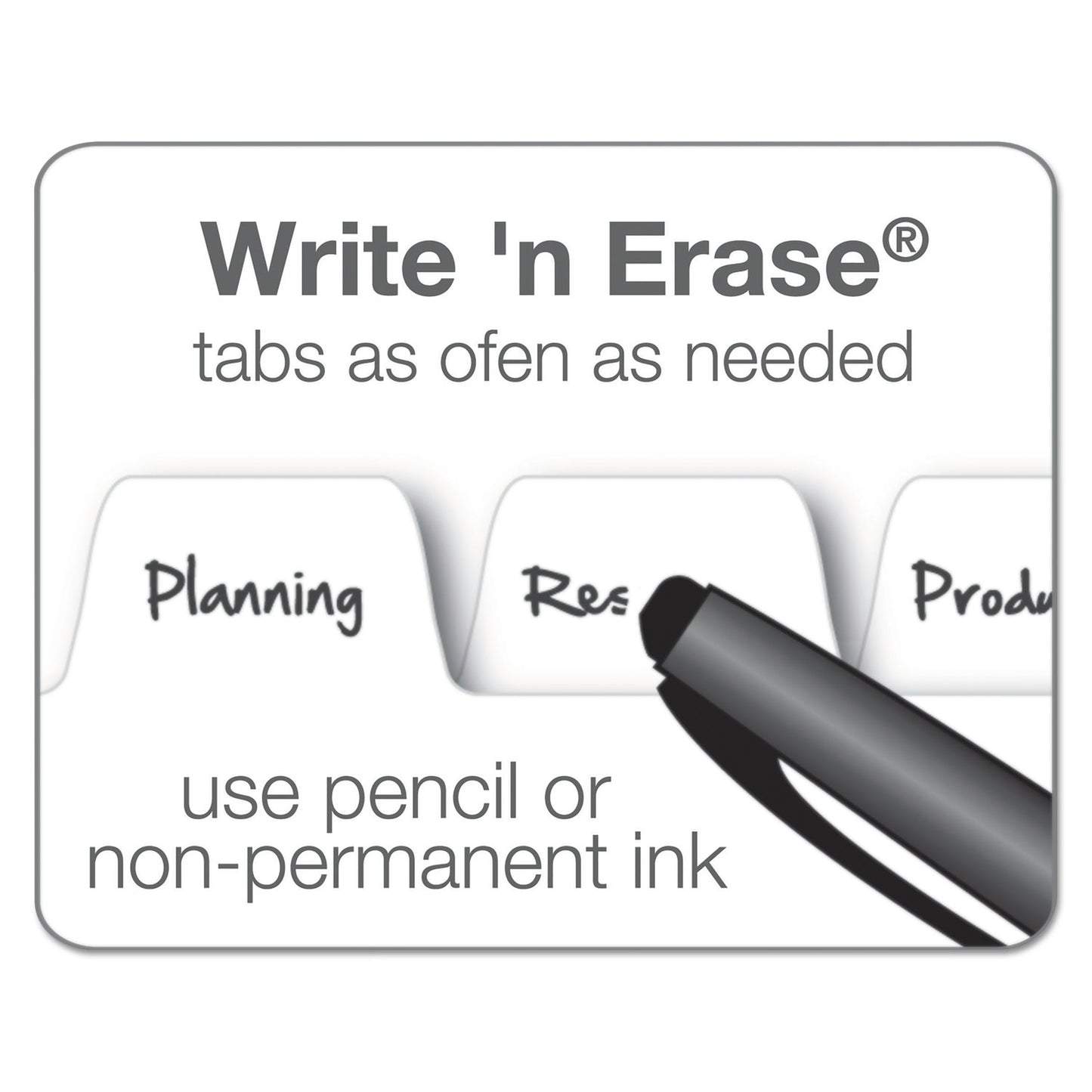 Cardinal Write 'n Erase Tabloid Index Dividers, 8-Tab, 11 x 17, White, 1 Set (84271)