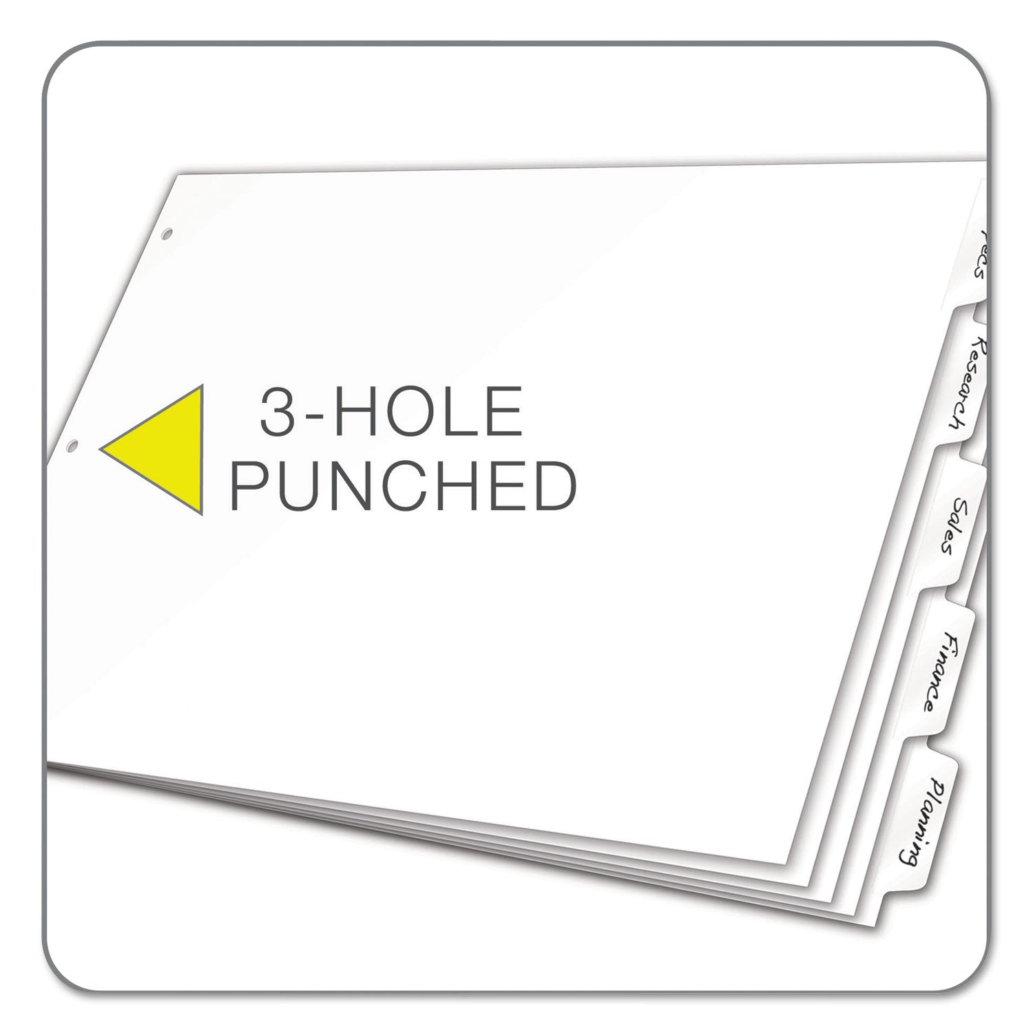 Cardinal Write 'n Erase Tabloid Index Dividers, 5-Tab, 11 x 17, White, 1 Set (84270)